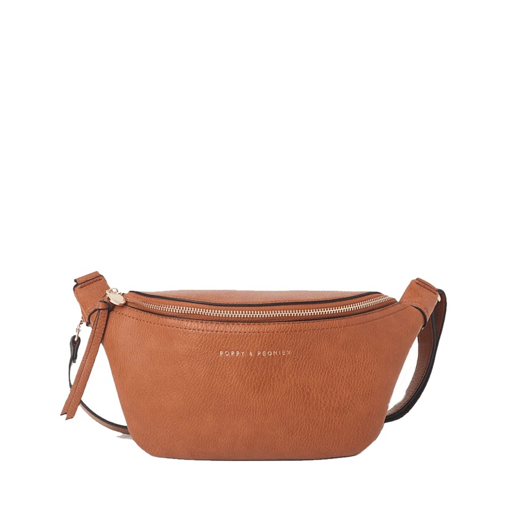 Poppy & Peonies Tan Crossbody Bag